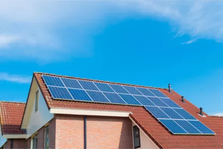Solar Panels for a solar air conditioner on a house