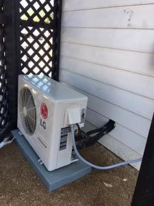 LG Air conditioner installed outside of a house in Dallas, Tx.