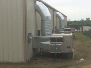 External HVAC units outside of a building in Dallas, TX.