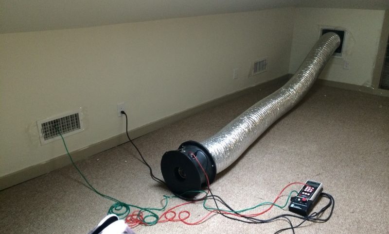 Venting hose being installed in a house in Dallas, Texas.