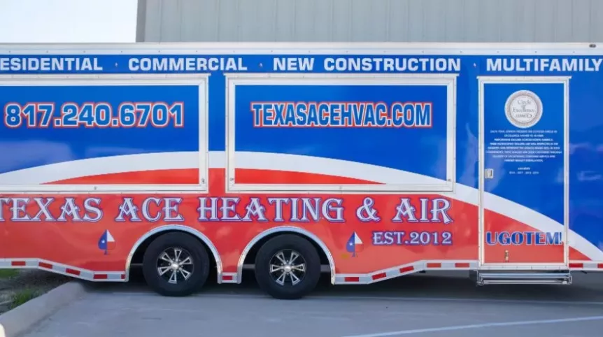 Texas Aces trailer outside of the office in Midlothian, TX.